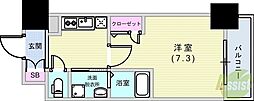 エヴァステージ神戸六甲 1Kの間取図画像