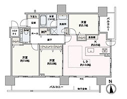 クリオ平岸通 3LDKの間取図画像