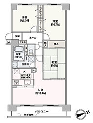 グラン・コート新さっぽろ2 3LDKの間取図画像