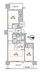 クリオ福住ガーデンマークス 2LDKの間取図画像