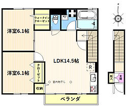 IRIYAC棟 2LDKの間取図画像