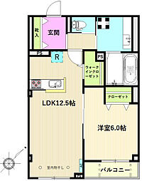 カーサフォンタナ2 1LDKの間取図画像
