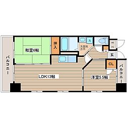 L'グランデ観音 2LDKの間取図画像
