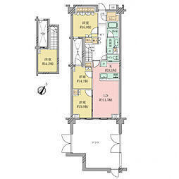 世田谷喜多見ザ・テラス 4LDKの間取図画像