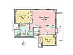 ドルフ高輪 2LDKの間取図画像