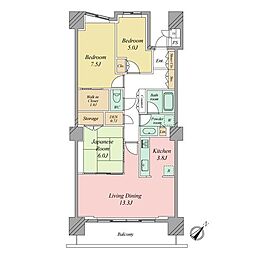 シティタワー品川 3LDKの間取図画像