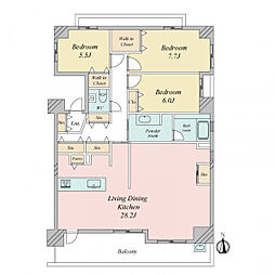 グランアビスタ川崎大師 3LDKの間取図画像