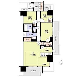 シエリア本郷駅前 3LDKの間取図画像