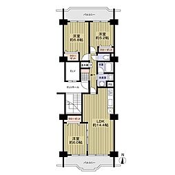 シーアイマンション第2本郷 3LDKの間取図画像