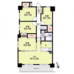 宝マンション島田東 4LDKの間取図画像