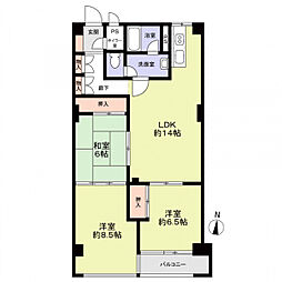 東名レックスマンション 3LDKの間取図画像
