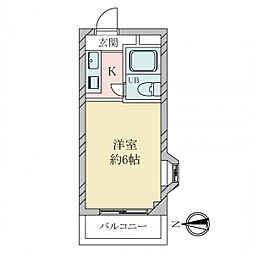 メゾン・ド・トレーズ ワンルームの間取図画像