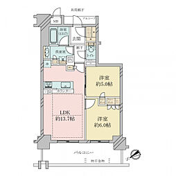 ジ・アーバネックスタワー神戸元町通 2LDKの間取図画像