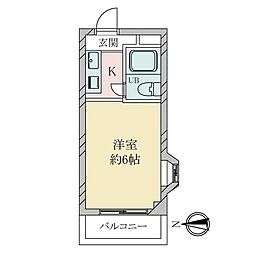 メゾン・ド・トレーズ ワンルームの間取図画像