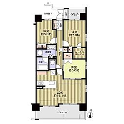 リベール明石西新町 3LDKの間取図画像