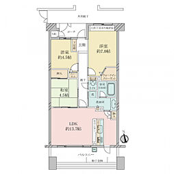 ディアエスタ・ミオ兵庫ルミエール 3LDKの間取り