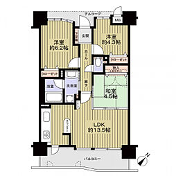 サンライズマンション和泉府中ステージワン 3LDKの間取図画像