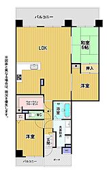 のむら姪浜ヒルズ 3LDKの間取図画像