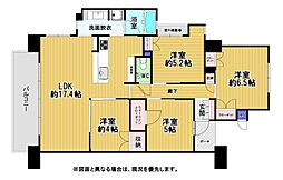 サンパーク企救丘グラッセ 4LDKの間取図画像