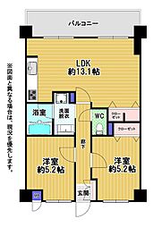 ダイナコート吉塚 2LDKの間取図画像