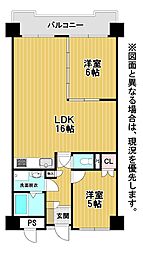 サンライフ霧ヶ丘2 2LDKの間取図画像