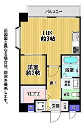 ロマネスク渡辺通第2 1LDKの間取図画像