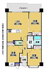 ホワイトキャッスル砂津 3LDKの間取図画像