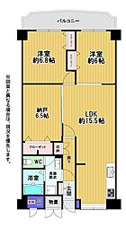 ローレルハイツ大橋 2SLDKの間取図画像