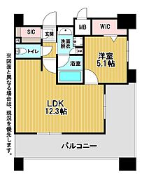 エンクレスト博多駅南GRACE 1LDKの間取図画像