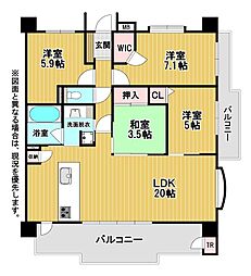 グランドパレス穴生コアステーション 3SLDKの間取図画像