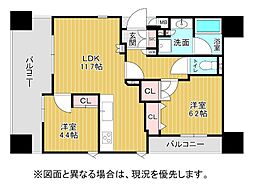 オークランド城内公園通り 2LDKの間取図画像