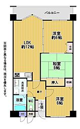 アーティックス到津 3LDKの間取図画像