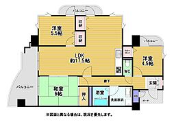 ランドマーク霧ヶ丘 3LDKの間取図画像