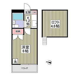 カルミア 1Kの間取図画像