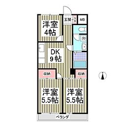 堀江ビル 3DKの間取図画像
