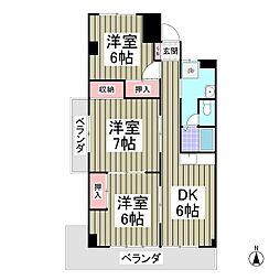 坂口コーポ 3DKの間取図画像