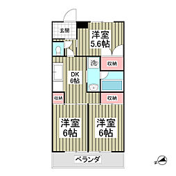 藤ハイツ 3DKの間取図画像