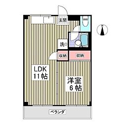 松葉ラビットハウス 1LDKの間取図画像