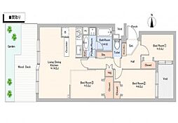 ラヴィドール武蔵小杉 3LDKの間取図画像
