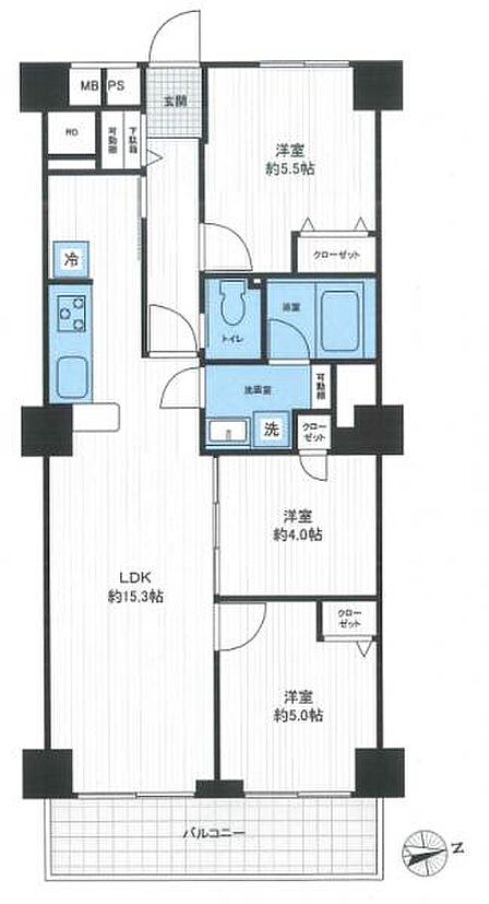 3LDK 間取り