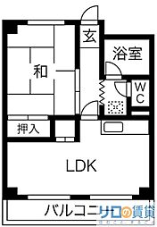 ハイツまさき苑 1LDKの間取図画像