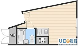 ステュディオ新御堂 1Kの間取図画像