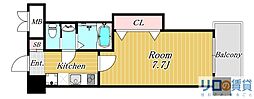 Luxe新大阪2 1Kの間取図画像