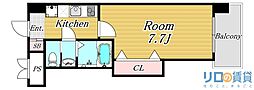 Luxe新大阪1 1Kの間取図画像
