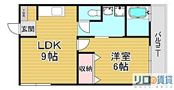 葵ハイツ 1DKの間取図画像