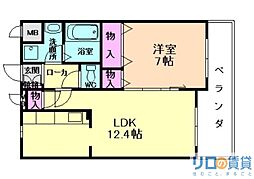 メゾンラ・リーブ 1LDKの間取図画像
