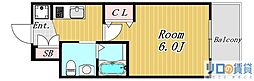 エステムコート新大阪8レヴォリス 1Kの間取図画像