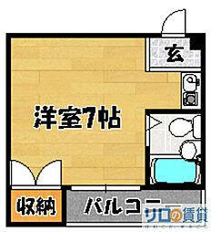 シャトー亜寿香 ワンルームの間取図画像