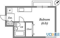 ザ・シティ淡路 ワンルームの間取図画像