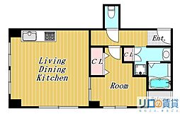 第6エンシン北大阪ビル 1LDKの間取図画像